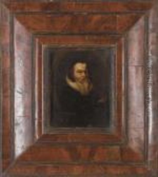 Portrait Of A Gentleman, Bust-length In A Feigned Oval Oil Painting by (studio of) Rubens, Peter Paul