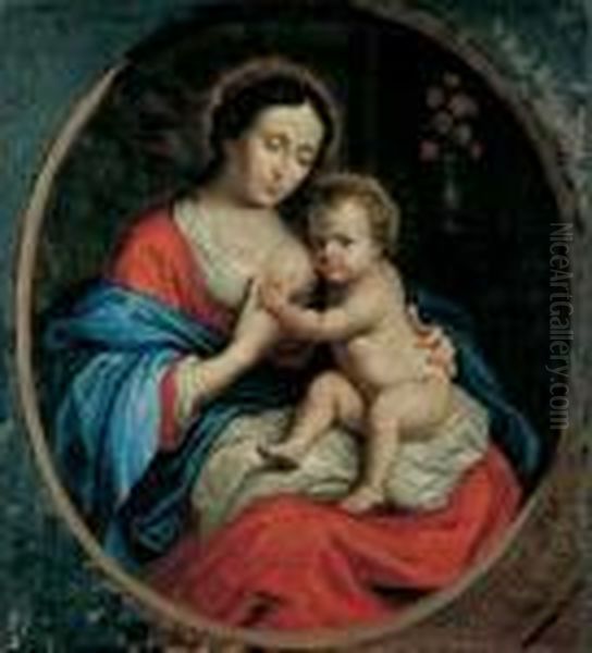 Madonna Das Kind Stillend. Oil Painting by (studio of) Rubens, Peter Paul