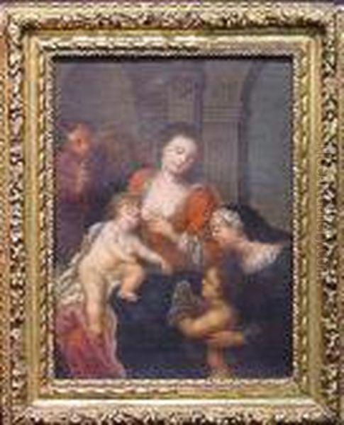 Holy Family With Infant Saint John The Baptist Oil Painting by (studio of) Rubens, Peter Paul