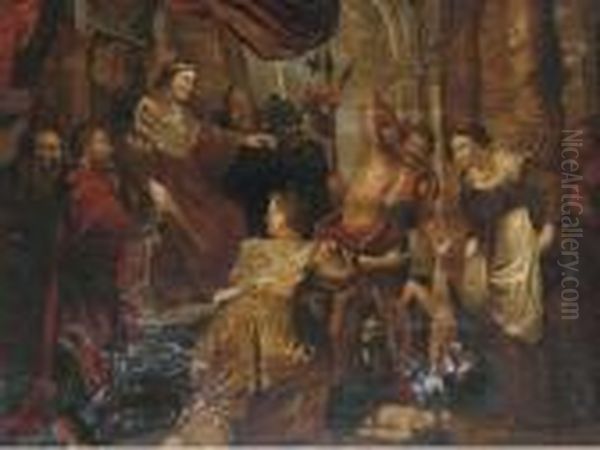 The Judgement Of Solomon Oil Painting by (studio of) Rubens, Peter Paul