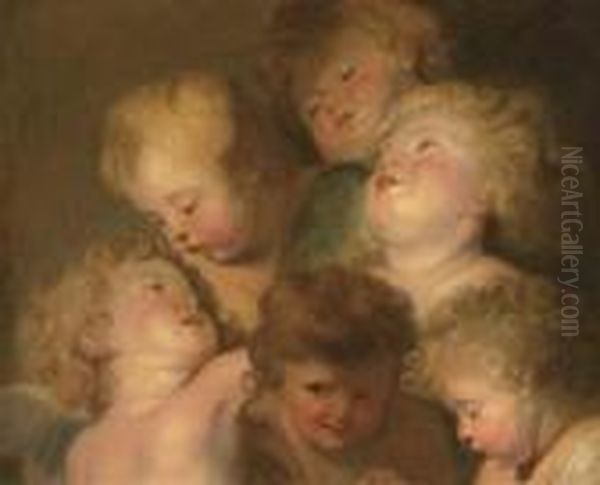 A Study Of Putti Oil Painting by (studio of) Rubens, Peter Paul