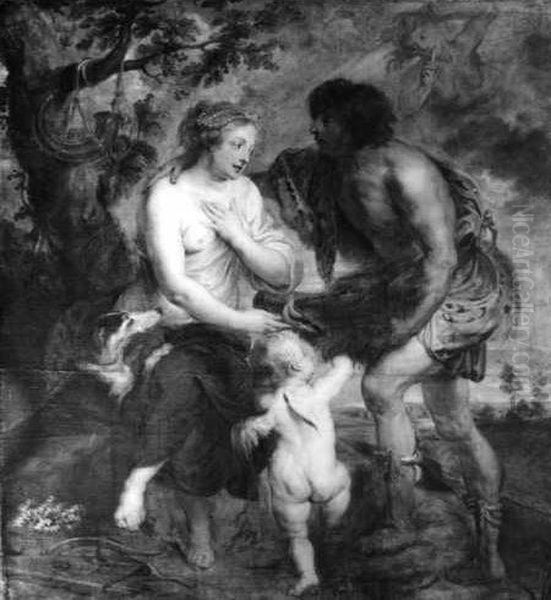 Meleager And Atalanta Oil Painting by (studio of) Rubens, Peter Paul