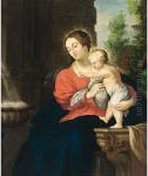 Saint Mary And Child Oil Painting by (studio of) Rubens, Peter Paul
