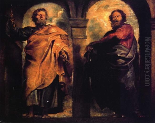 Saint Peter And Saint Paul Oil Painting by (studio of) Rubens, Peter Paul