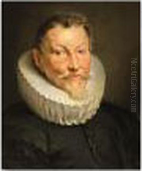 Portrait Of Jan Brandt, Head And Shoulders Oil Painting by (studio of) Rubens, Peter Paul