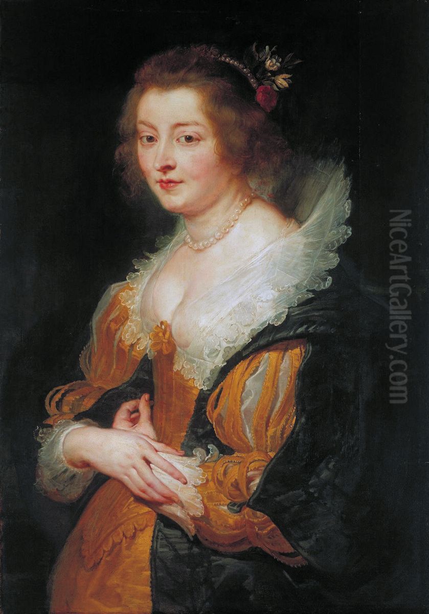 Portrait Of A Woman Oil Painting by (studio of) Rubens, Peter Paul