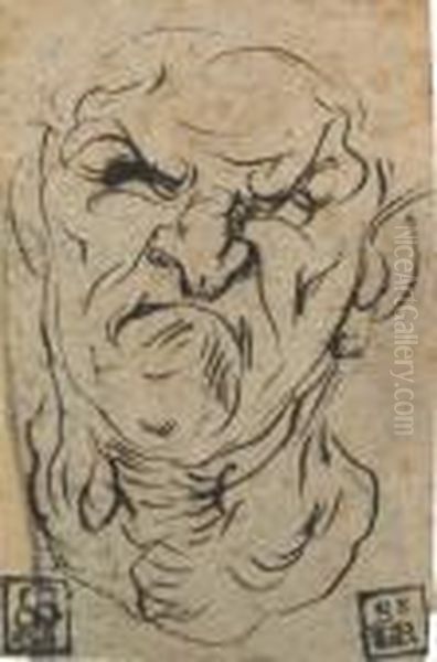Caricature Of The Head Of A Roman Emperor Oil Painting by (studio of) Rubens, Peter Paul
