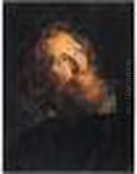 Portrait Of A Bearded Man, Head And Shoulders, Wearing Black Oil Painting by (studio of) Rubens, Peter Paul