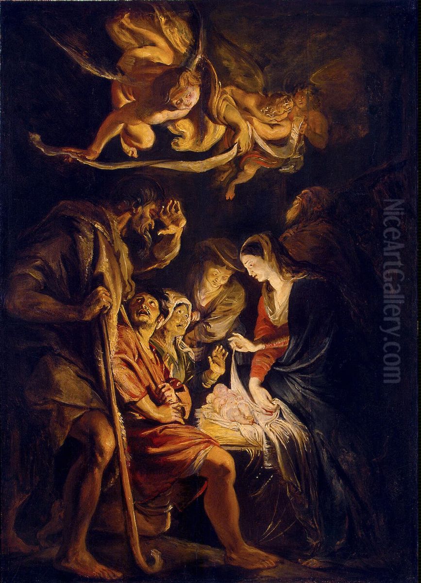 The Adoration Of The Shepherds Oil Painting by (studio of) Rubens, Peter Paul