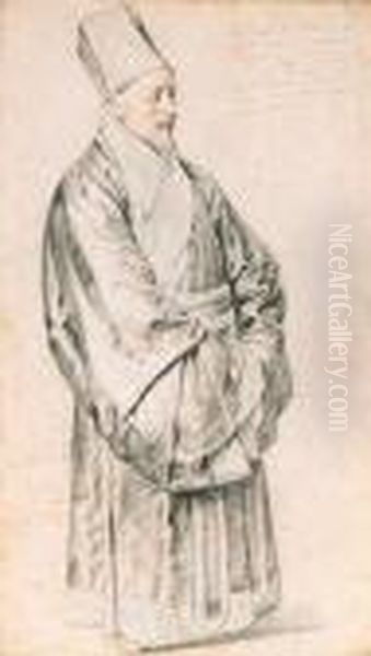Portrait Of Nicolas Trigault S.j. In Chinese Costume Oil Painting by (studio of) Rubens, Peter Paul