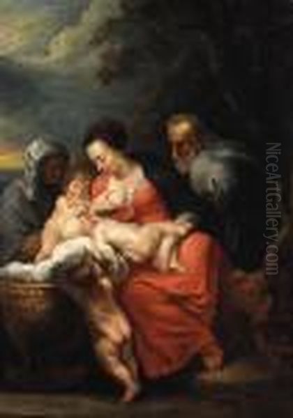 The Holy Family Oil Painting by (studio of) Rubens, Peter Paul