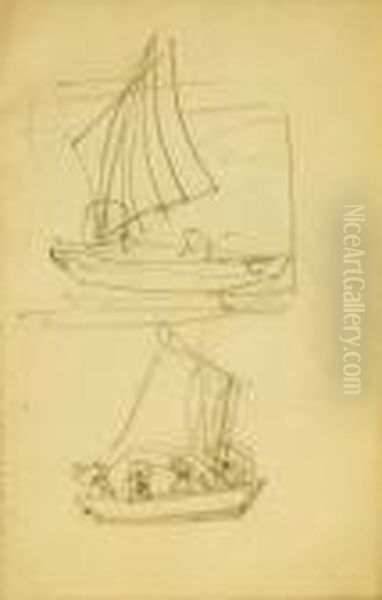 Bunny Boat Studies For Last Fine Days Royan Oil Painting by Bonny Rupert