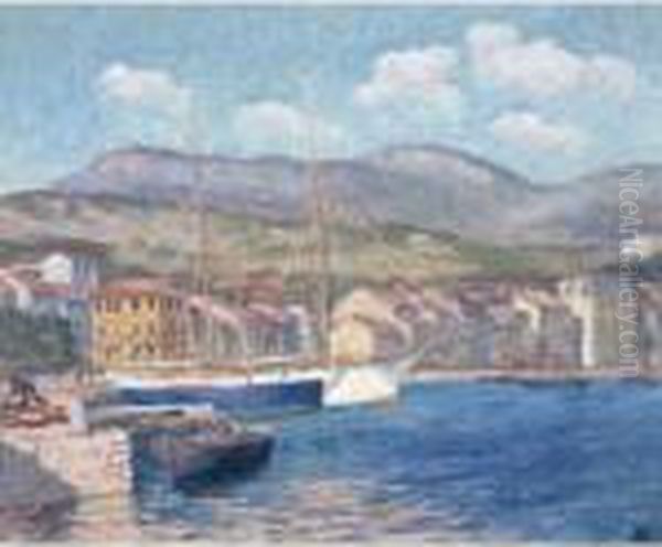 Le Mouillage Abrite, Port Vendres [sheltered Anchorage] Oil Painting by Bonny Rupert