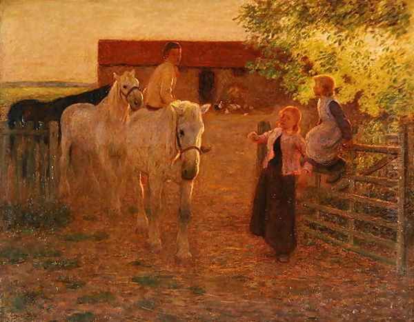 The Old Gate, c.1896 Oil Painting by Edward Stott