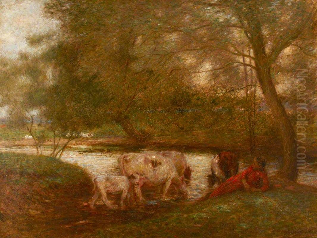 The Watering Place Oil Painting by Edward Stott