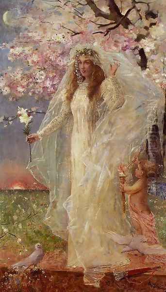 L'Amore et l'hymenee Oil Painting by Alfred Stevens