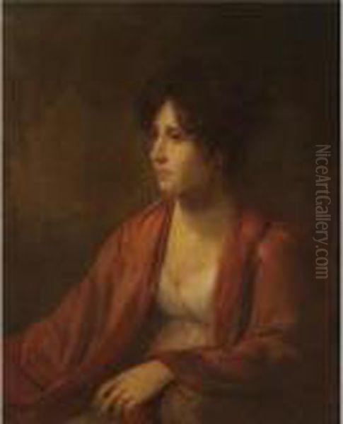 Portrait Of Miss Montague Oil Painting by John Russell