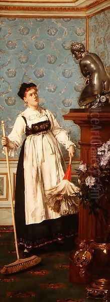 An Aspiring Connoisseur Oil Painting by Alfred Stevens