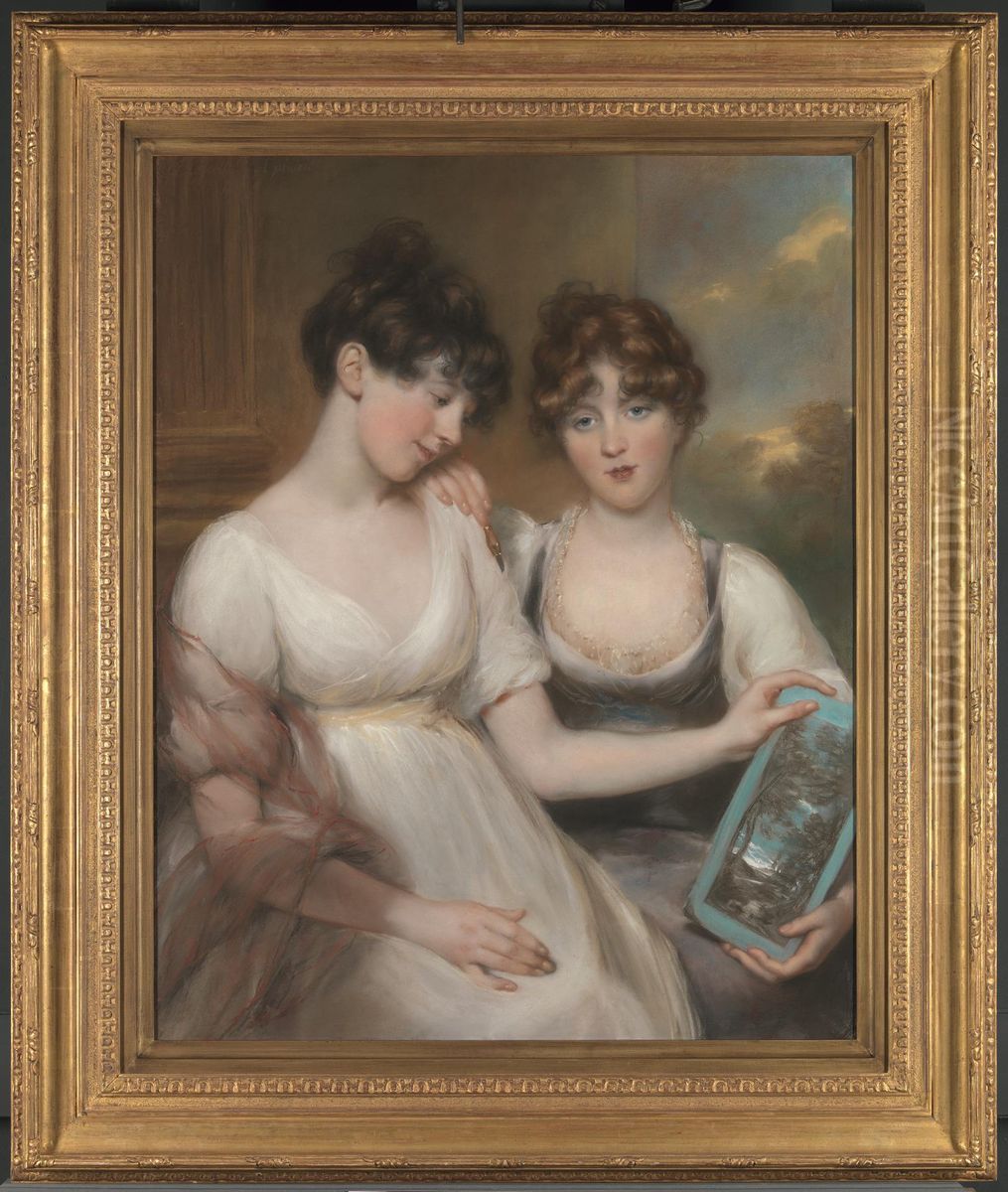 Portrait Of Anne And Maria Russell Oil Painting by John Russell