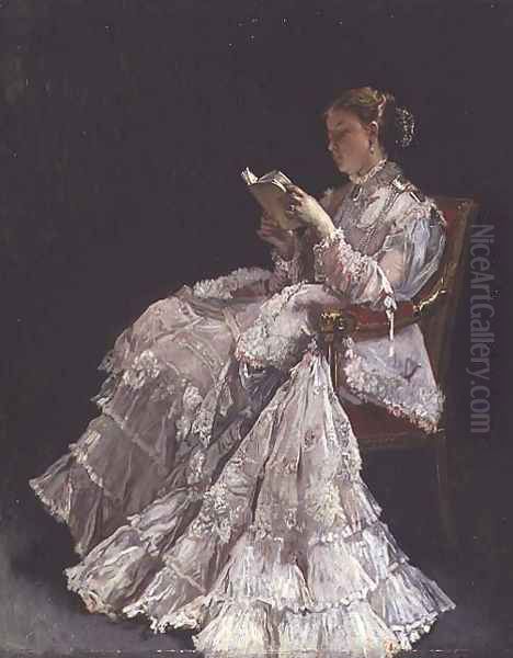 The Reader, c.1860 Oil Painting by Alfred Stevens