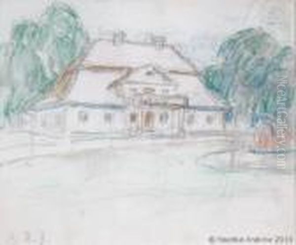 Dworek Pod Strzecha Oil Painting by Bronislawa Rychter-Janowska