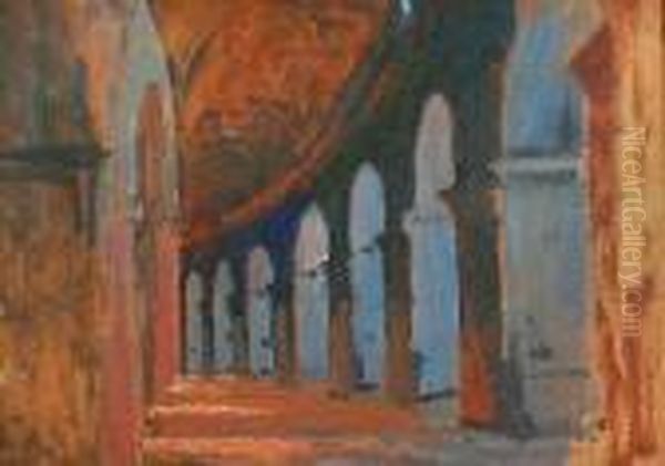 Fragment Z Koloseum Oil Painting by Bronislawa Rychter-Janowska