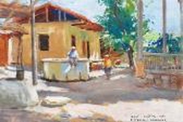 Aksi Wies Turecka W Azji Mniejszej Oil Painting by Bronislawa Rychter-Janowska