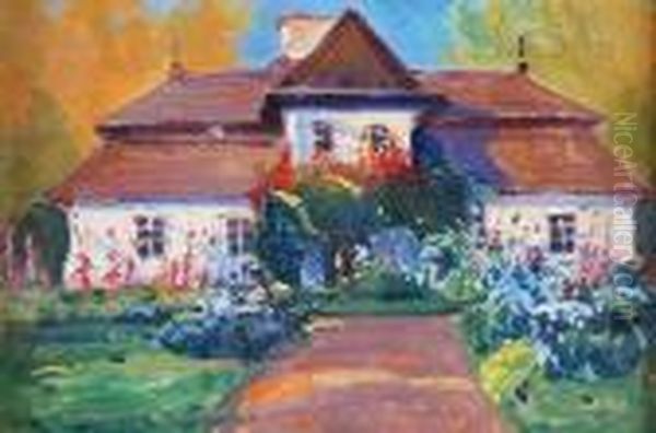 Dworek Oil Painting by Bronislawa Rychter-Janowska