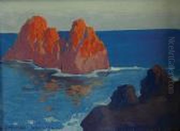 Pejzaz Morski Oil Painting by Bronislawa Rychter-Janowska