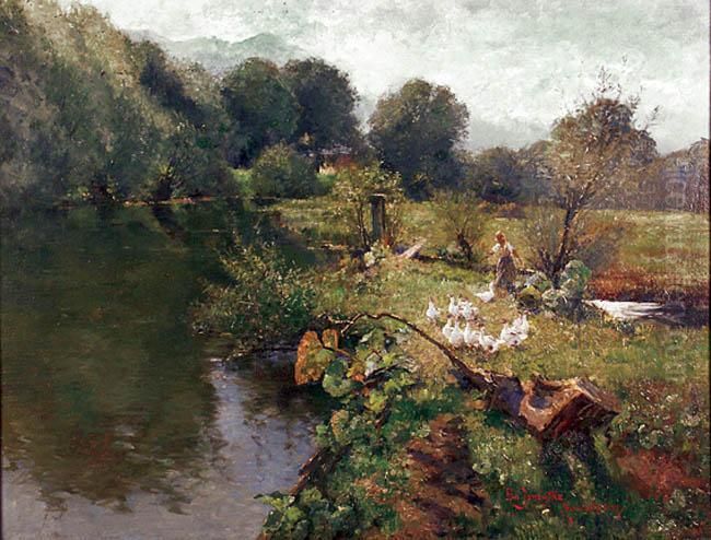 Gesiarka Oil Painting by Bronislawa Rychter-Janowska