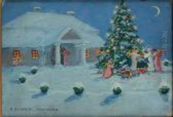 Boze Narodzenie Oil Painting by Bronislawa Rychter-Janowska