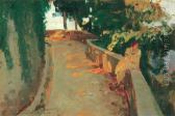 Na Tarasie Oil Painting by Bronislawa Rychter-Janowska