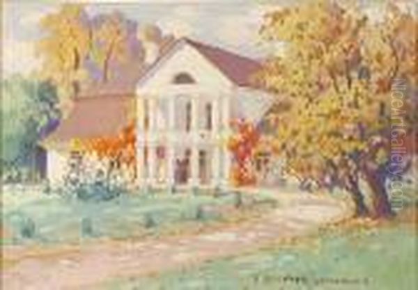 Dworek Oil Painting by Bronislawa Rychter-Janowska