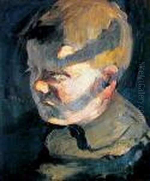 Glowa Chlopca,1906 Oil Painting by Bronislawa Rychter-Janowska
