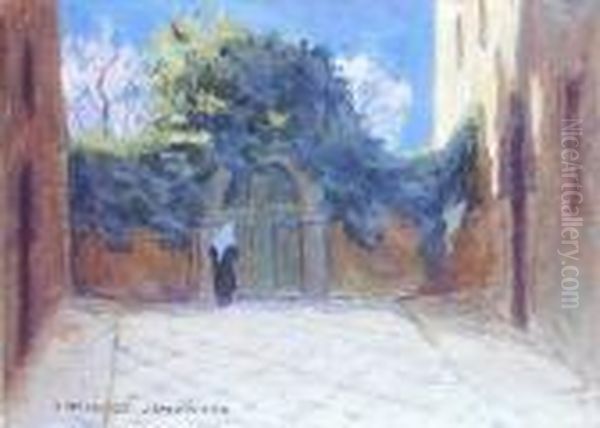 Zakonnica U Furty Klasztornej, Ok. 1925 R. Oil Painting by Bronislawa Rychter-Janowska