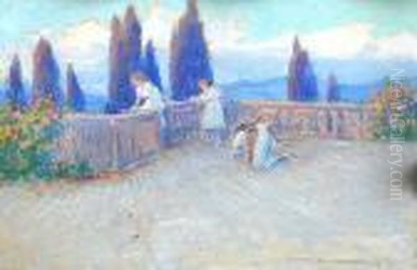 Wakacje Na Capri Oil Painting by Bronislawa Rychter-Janowska