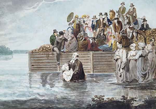 A Philadelphia Anabaptist Immersion during a Storm Oil Painting by Pavel Petrovich Svinin