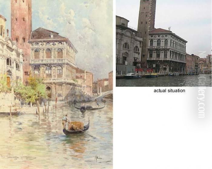 Rio Canareggio Venezia: The Canareggio Bridge, Venice Oil Painting by Paolo Sala