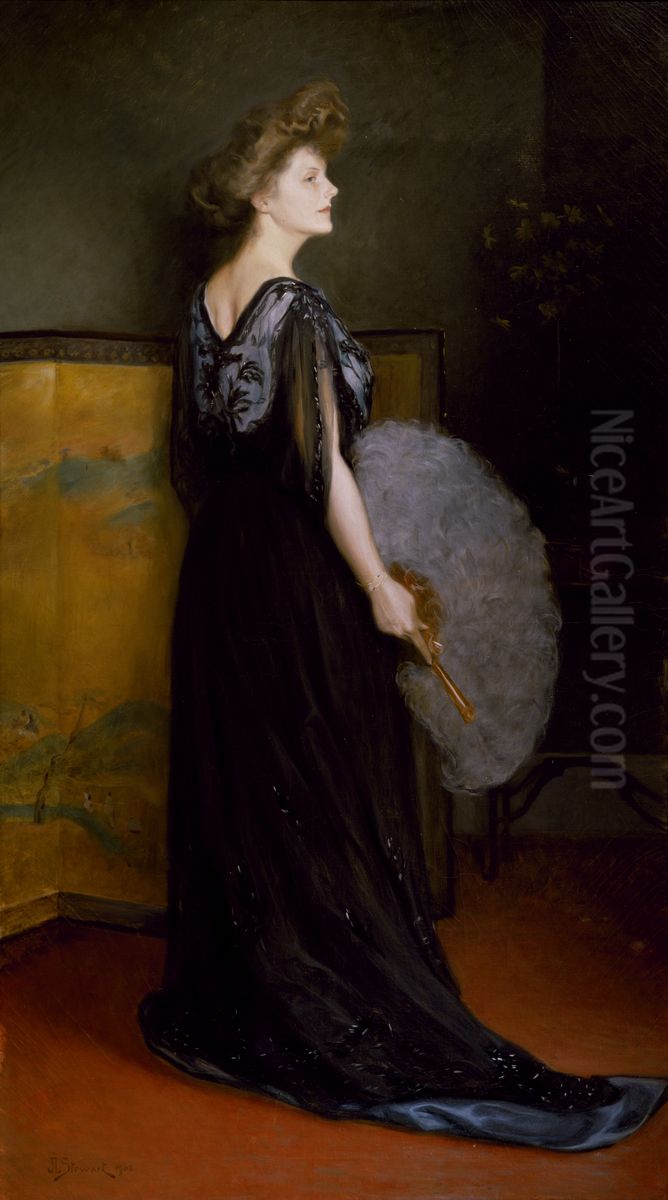 Portrait Of Mrs. Francis Stanton Blake Oil Painting by Julius LeBlanc Stewart