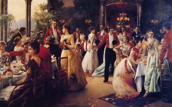 The Hunt Supper Oil Painting by Julius LeBlanc Stewart