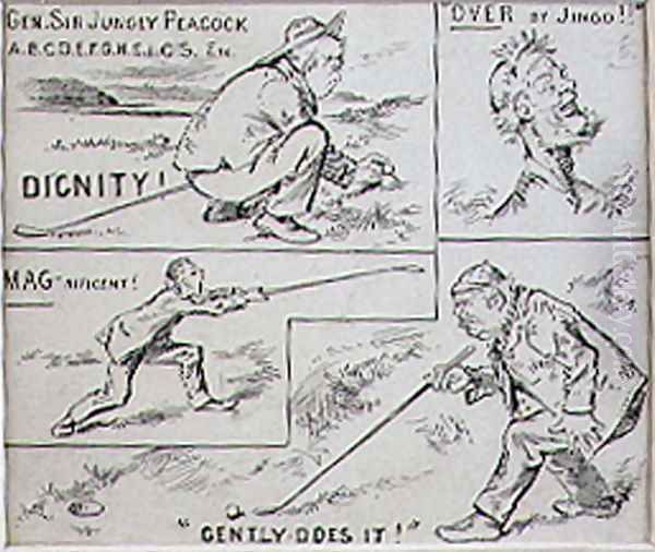 Golfing Moves, illustration from Graphic magazine, pub. c.1870 Oil Painting by Henry Sandercock