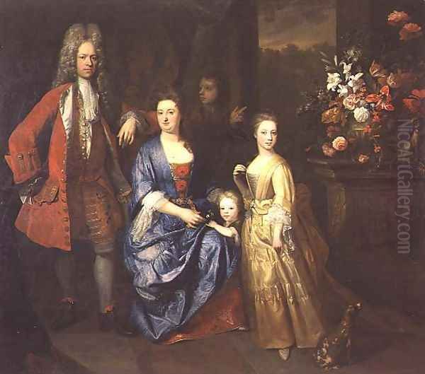 Colonel Andrew Bissett and his family, 1708 Oil Painting by Enoch Seeman