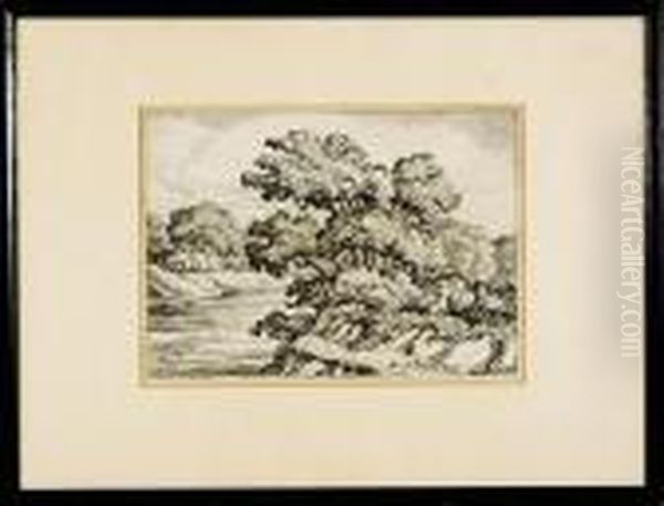 Smoke River Oil Painting by Sven Birger Sandzen