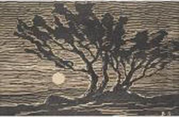 Moonrise Oil Painting by Sven Birger Sandzen