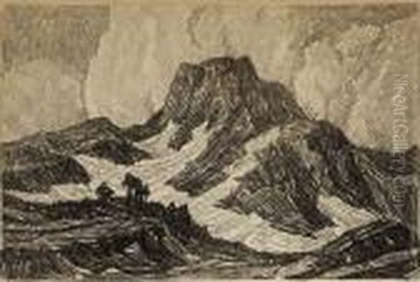 Grey Day In The Mountains Oil Painting by Sven Birger Sandzen