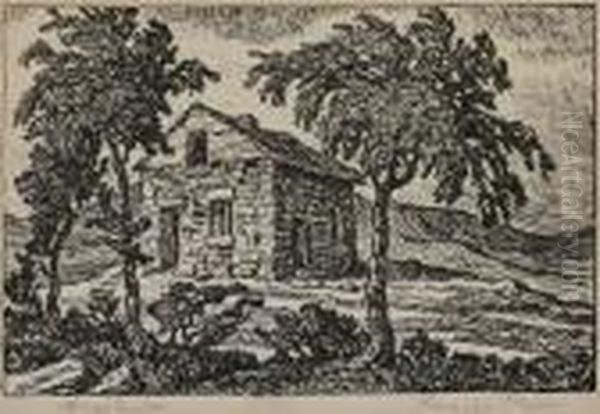 Home Of A Pioneer Oil Painting by Sven Birger Sandzen