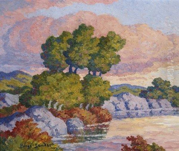 Twilight, Smoky Hill River, Kansas Oil Painting by Sven Birger Sandzen