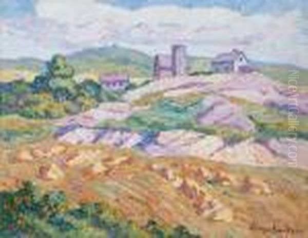 Kansas Farm (farm In Saline County) Oil Painting by Sven Birger Sandzen