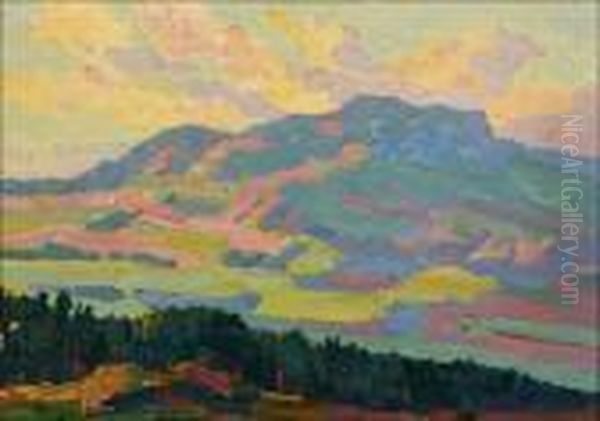 Sunset In The Mountains Oil Painting by Sven Birger Sandzen