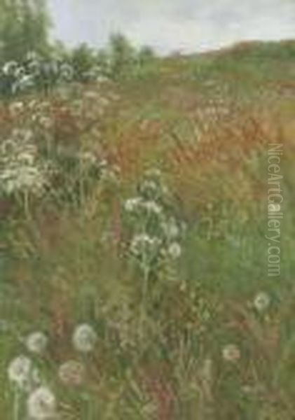 A Summer Meadow Oil Painting by Sven Birger Sandzen